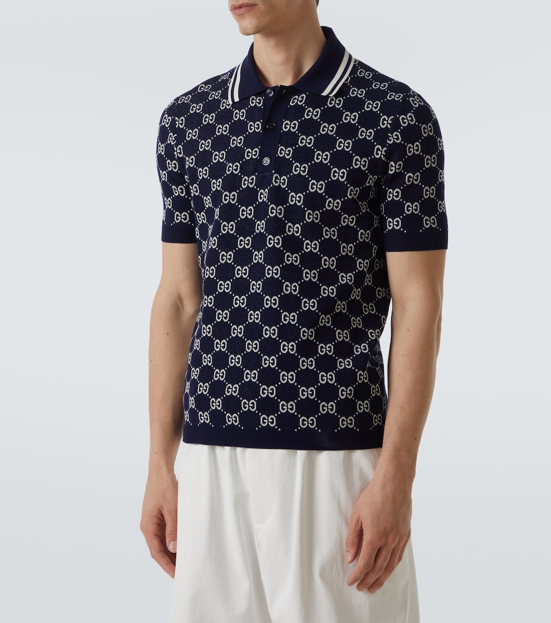 Polo de mezcla de algodón con GG | Gucci