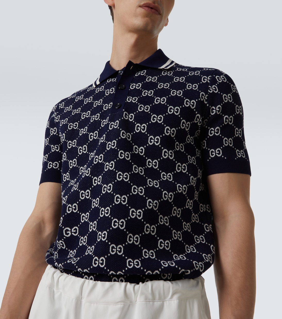 Polo de mezcla de algodón con GG | Gucci