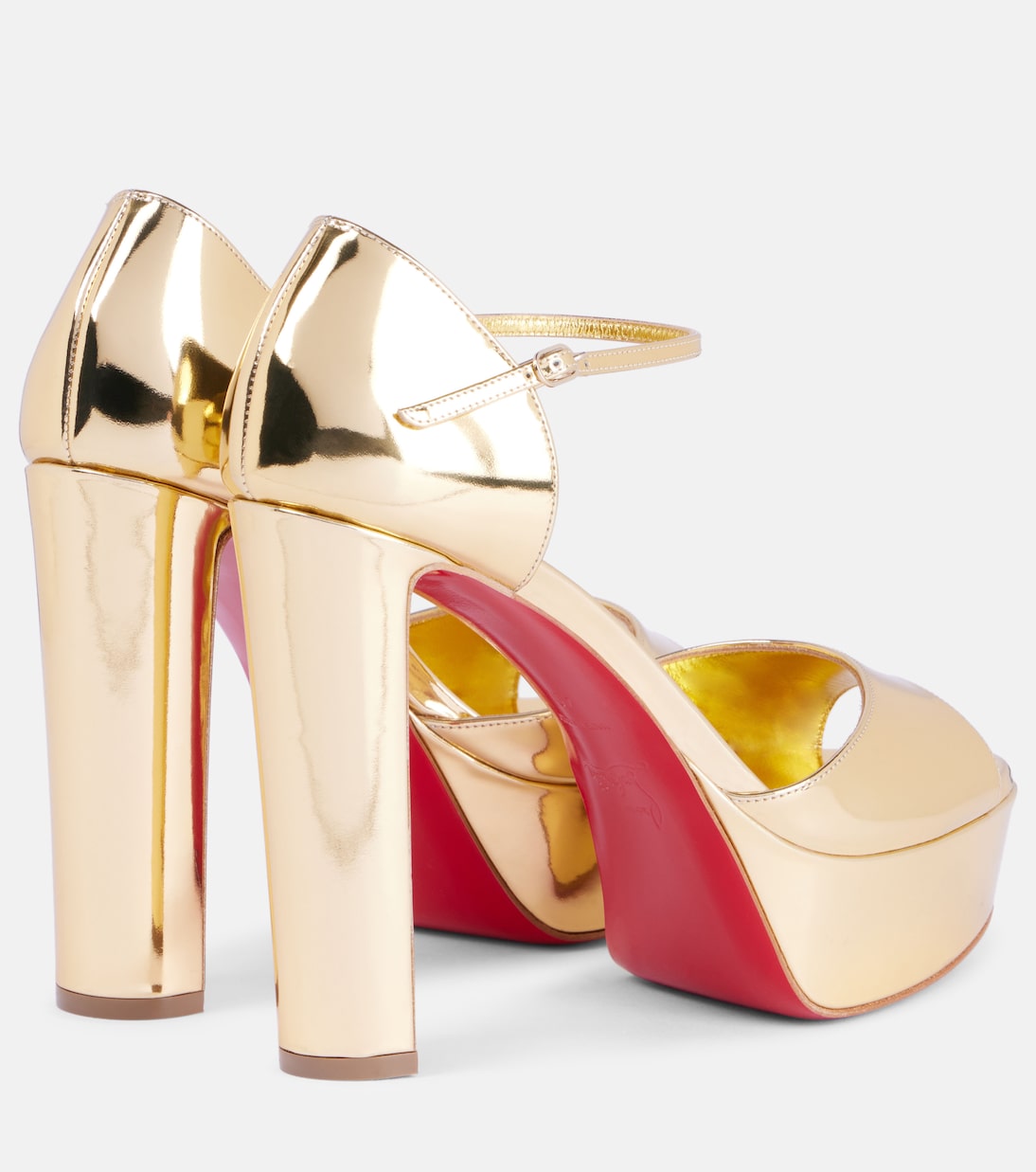 Sandaloo mirrored leather platform sandals | Christian Louboutin