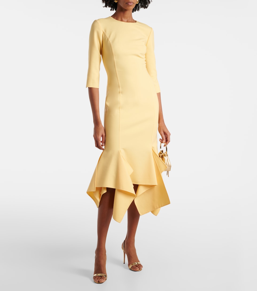 Vestido midi de mezcla de lana | Oscar de la Renta