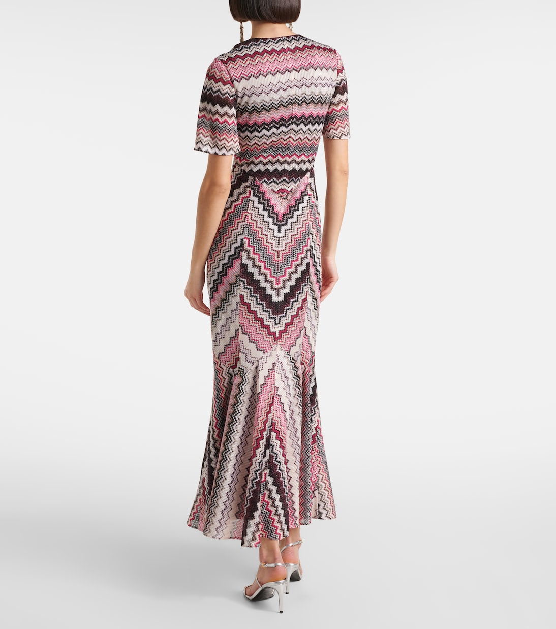 Vestido midi de lamé en zigzag | Missoni