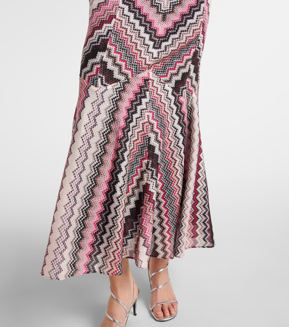 Vestido midi de lamé en zigzag | Missoni