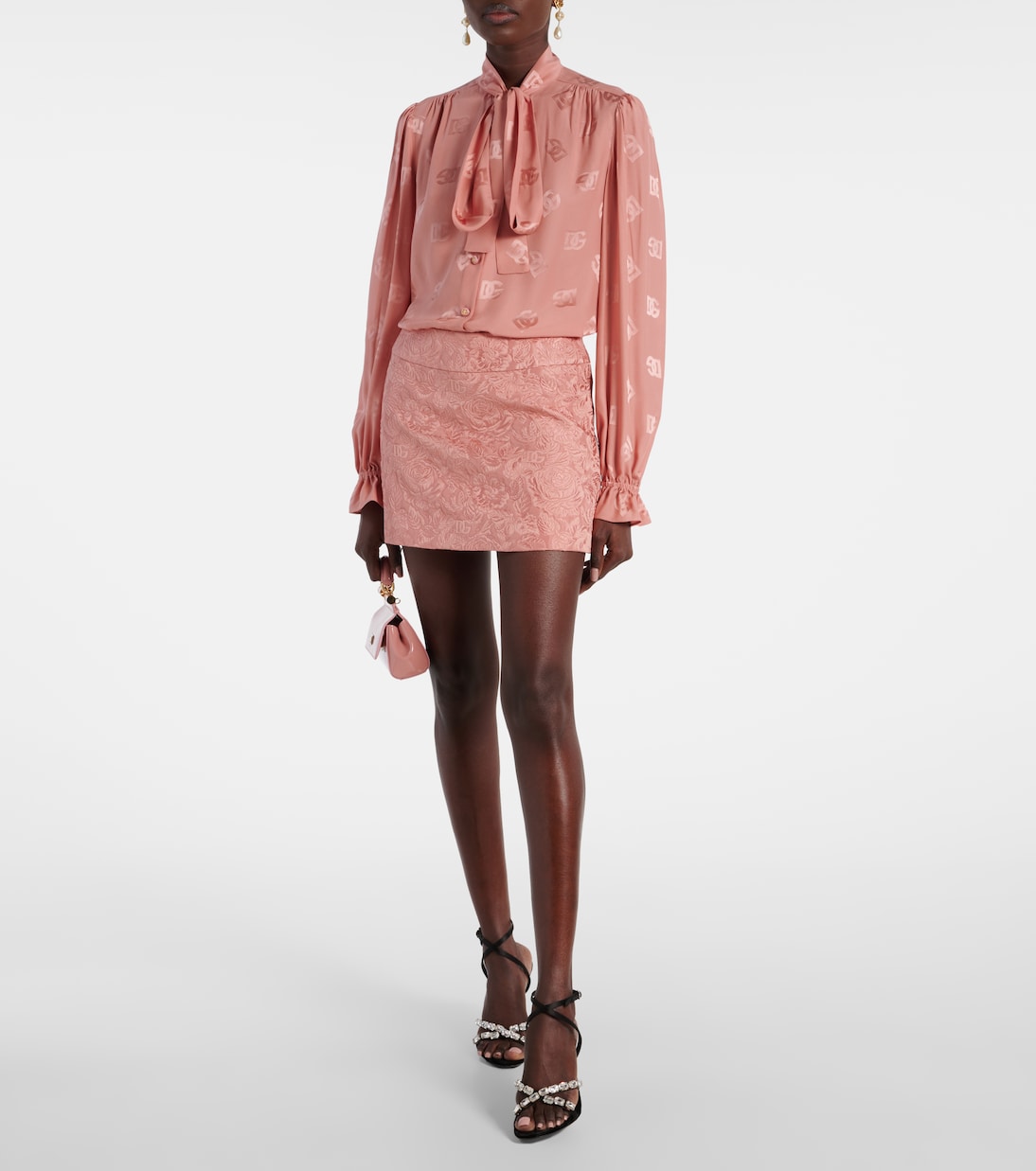 Mini-jupe en jacquard à fleurs | Dolce&Gabbana