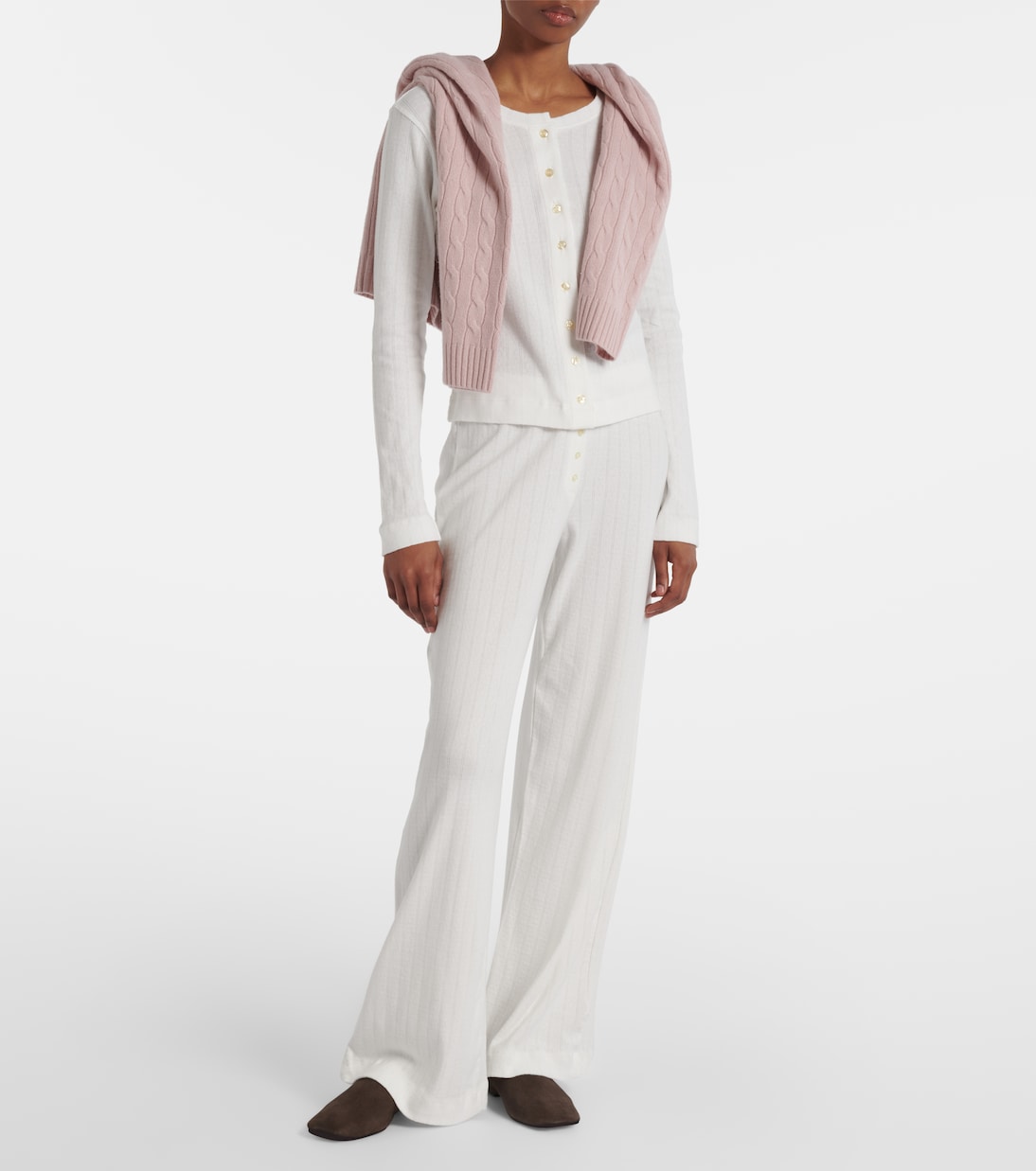 Cardigan in cotone pointelle | Leset