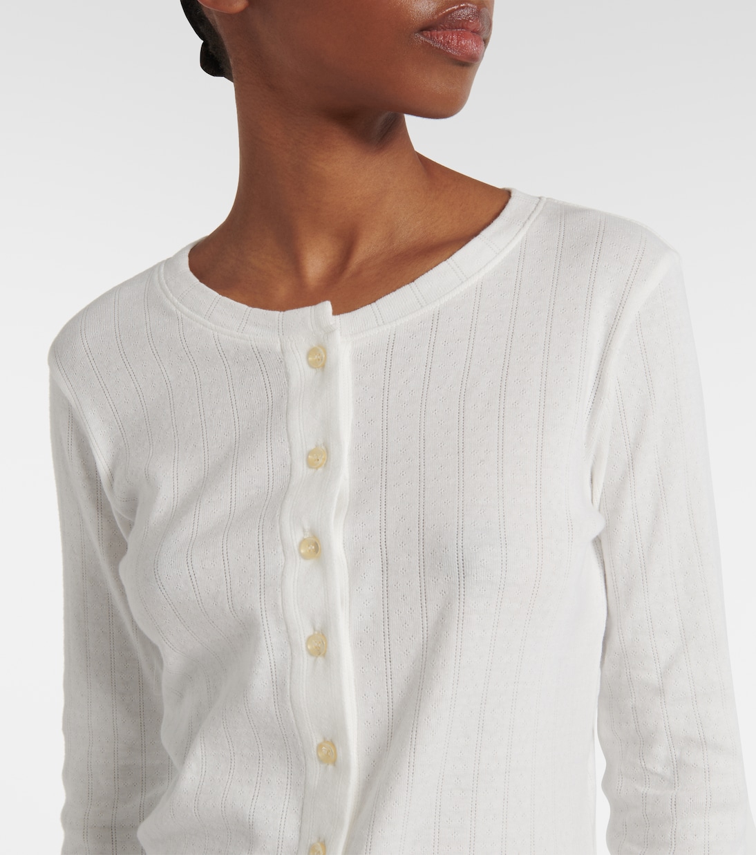 Cardigan in cotone pointelle | Leset