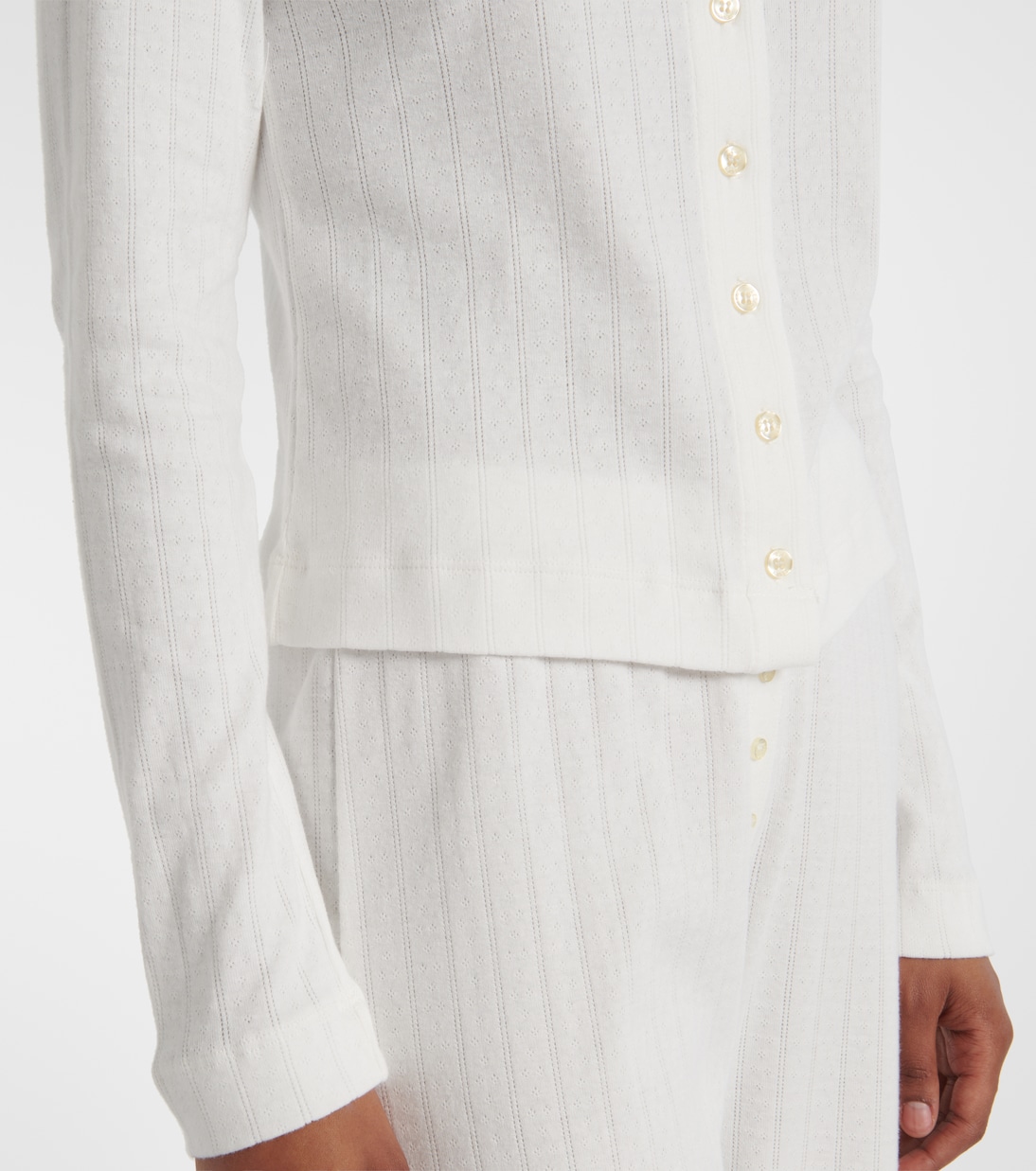 Cardigan in cotone pointelle | Leset