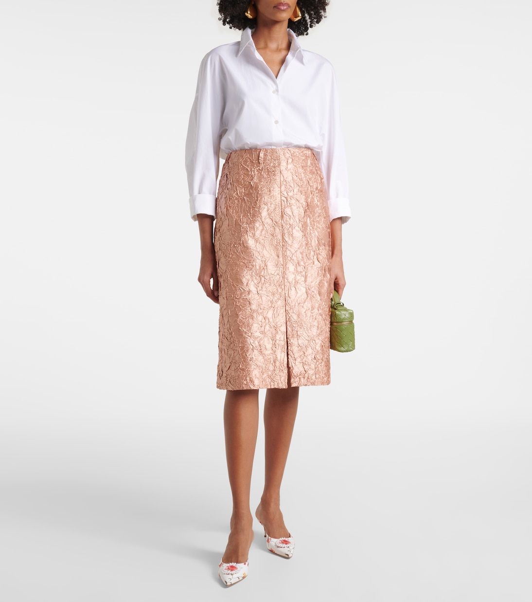 Mules Kifatmu 50 in raso con stampa floreale | Manolo Blahnik