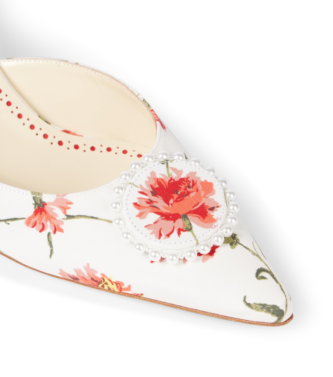 Mules Kifatmu 50 in raso con stampa floreale | Manolo Blahnik
