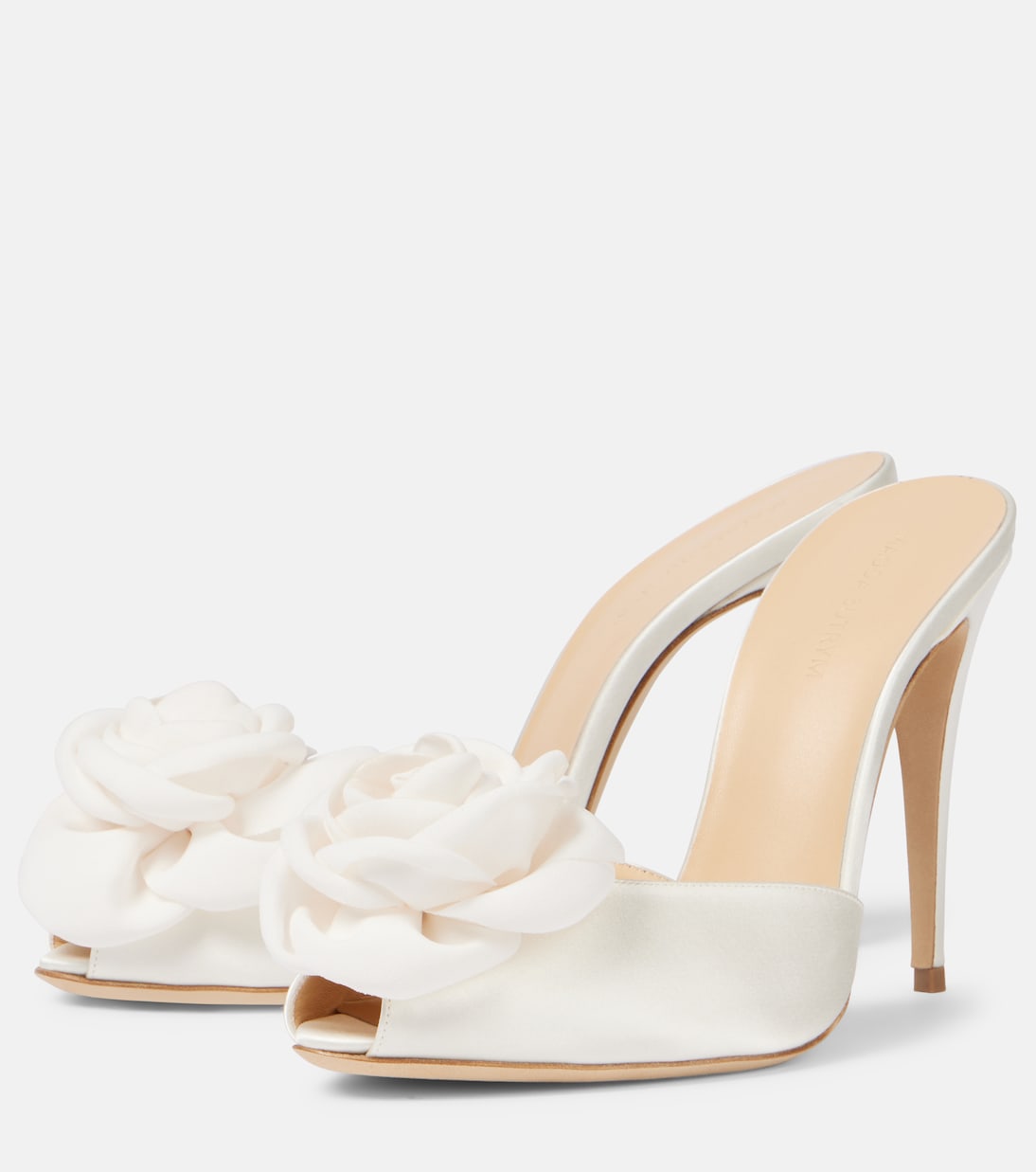 Mules de mariée en satin à fleurs | Magda Butrym