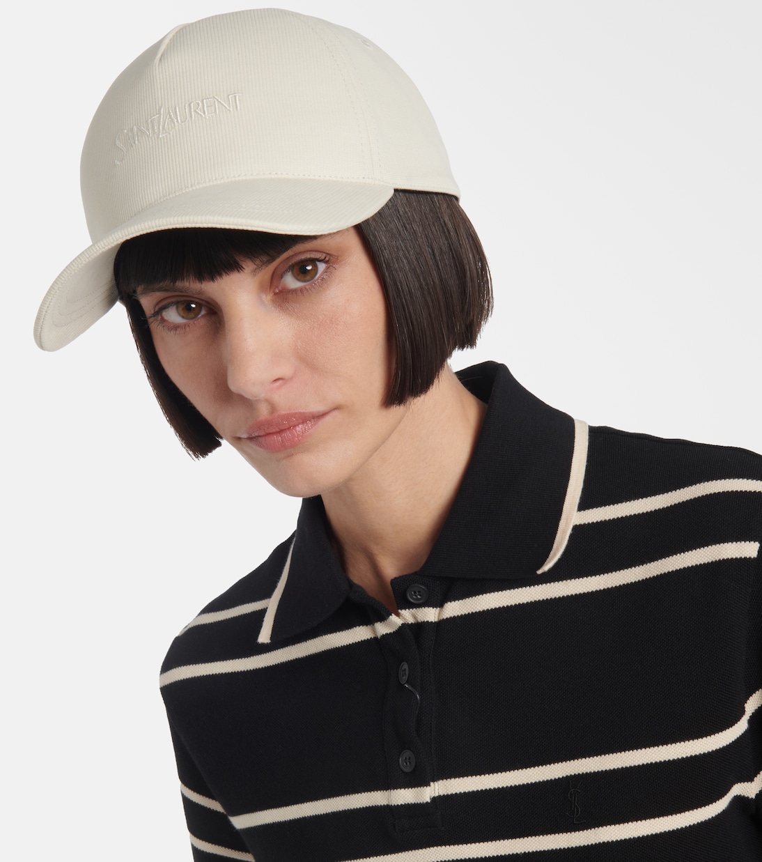 Gorra de pana bordada con logo | Saint Laurent