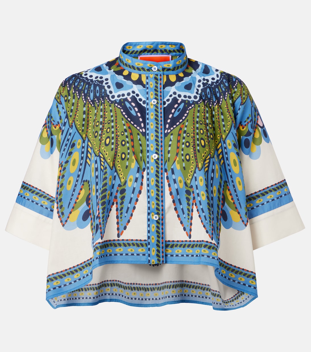 Camicia cropped in cotone con stampa | La DoubleJ