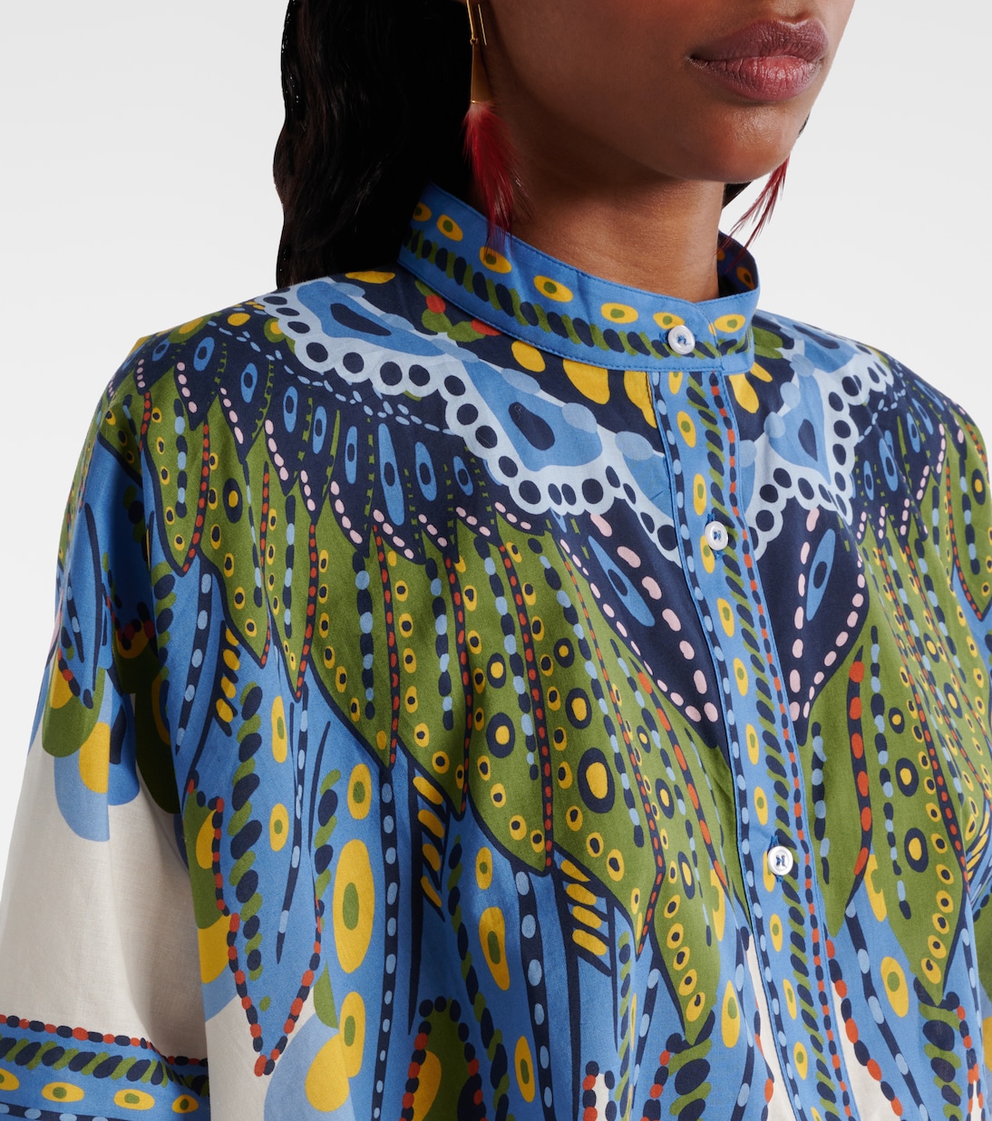 Camicia cropped in cotone con stampa | La DoubleJ