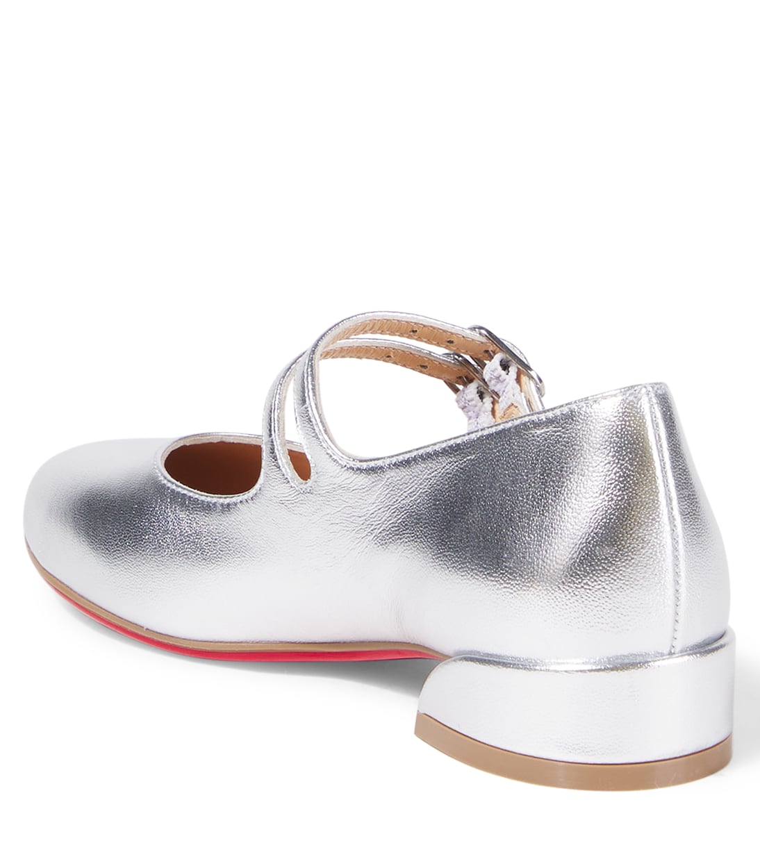 Metallic leather Mary Jane flats | Christian Louboutin Kids