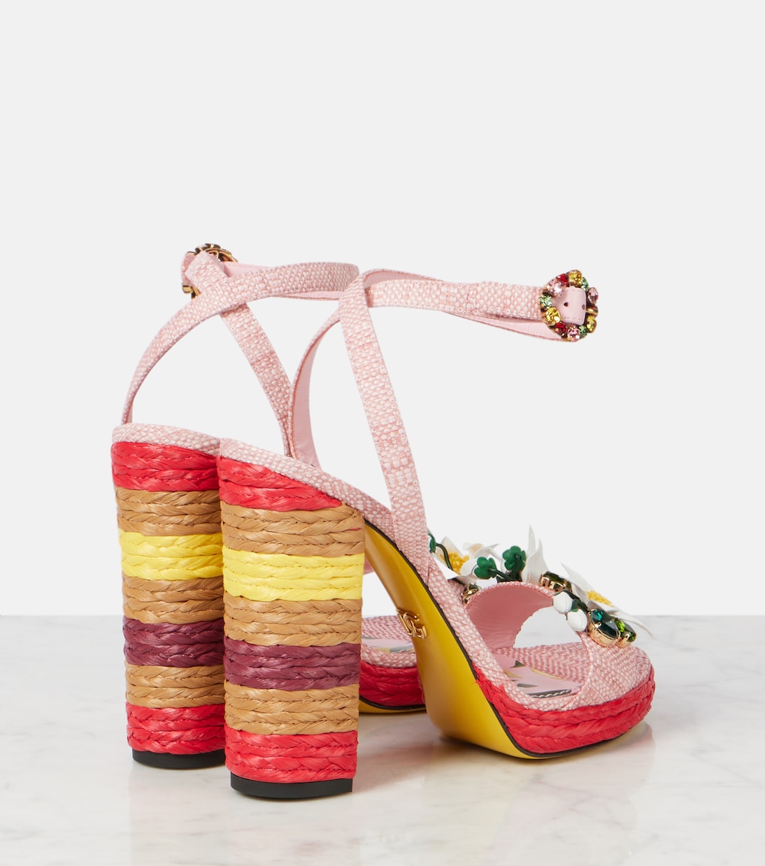Taormina 105 embellished raffia sandals  | Dolce&Gabbana