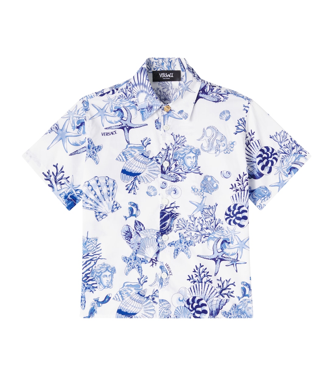 Camicia Trésor De La Mer in popeline di cotone | Versace Kids