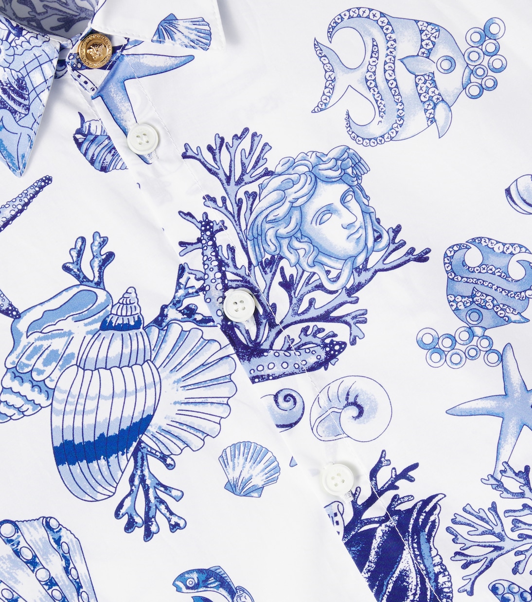 Camicia Trésor De La Mer in popeline di cotone | Versace Kids