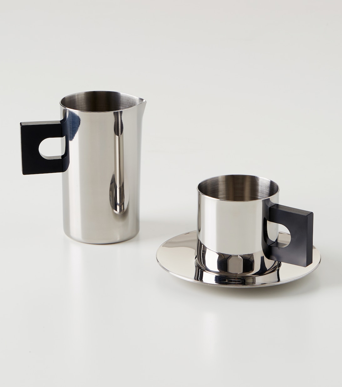 S.R. stainless steel cup and saucer set | Louise Roe