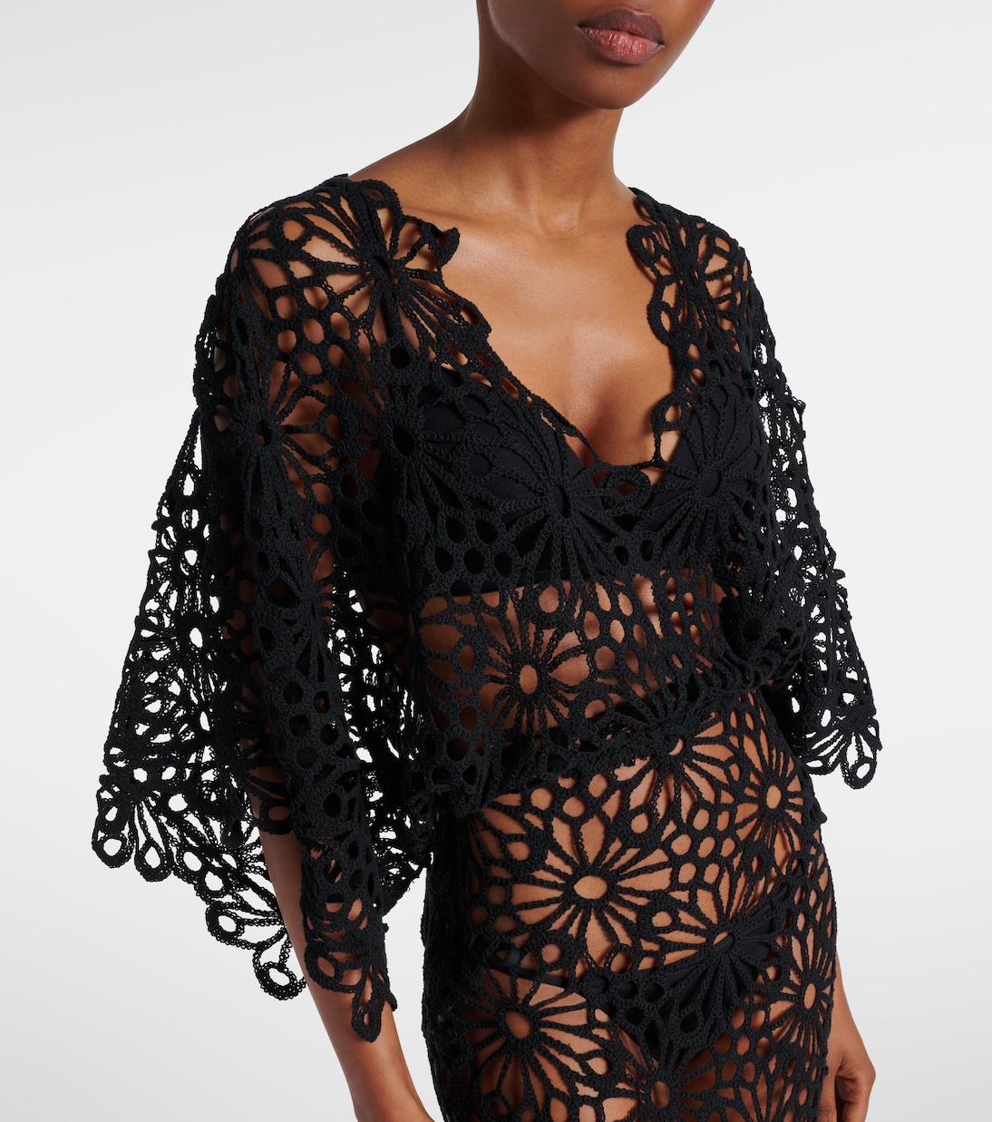 Obie open-knit cotton-blend maxi dress | Norma Kamali