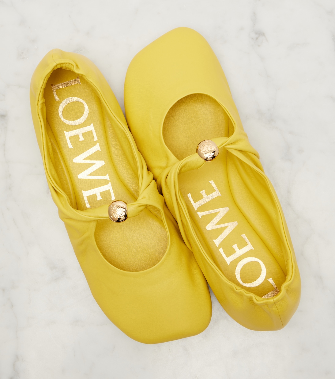 Pebble leather ballet flats | Loewe