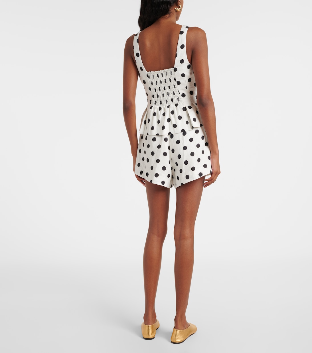 Rosalie polka-dot linen top | Posse