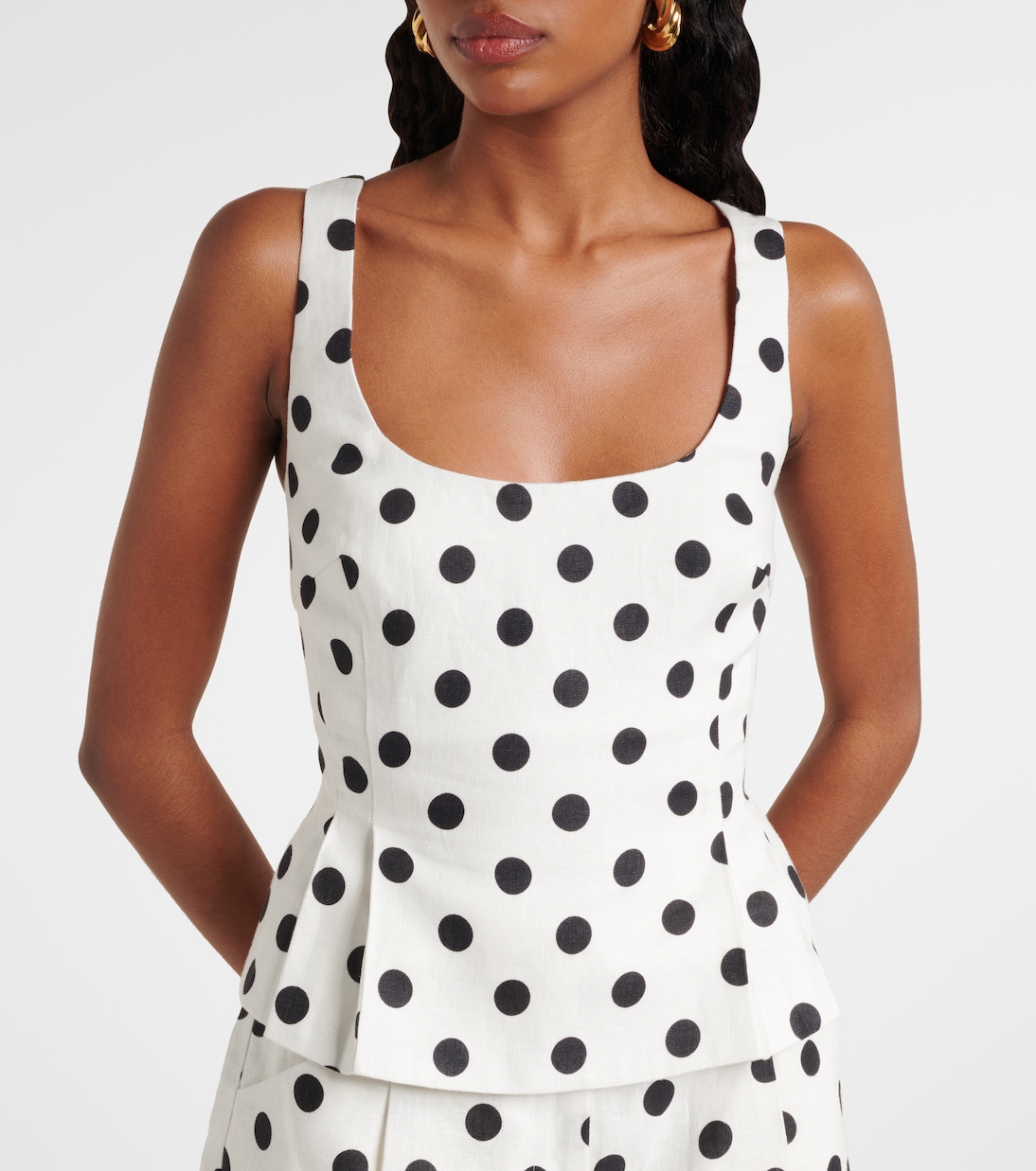 Rosalie polka-dot linen top | Posse