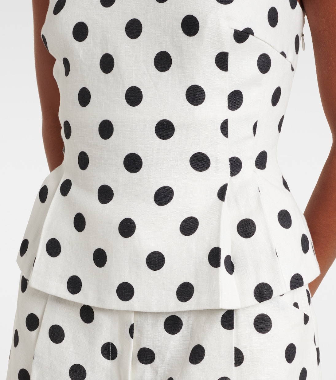 Rosalie polka-dot linen top | Posse
