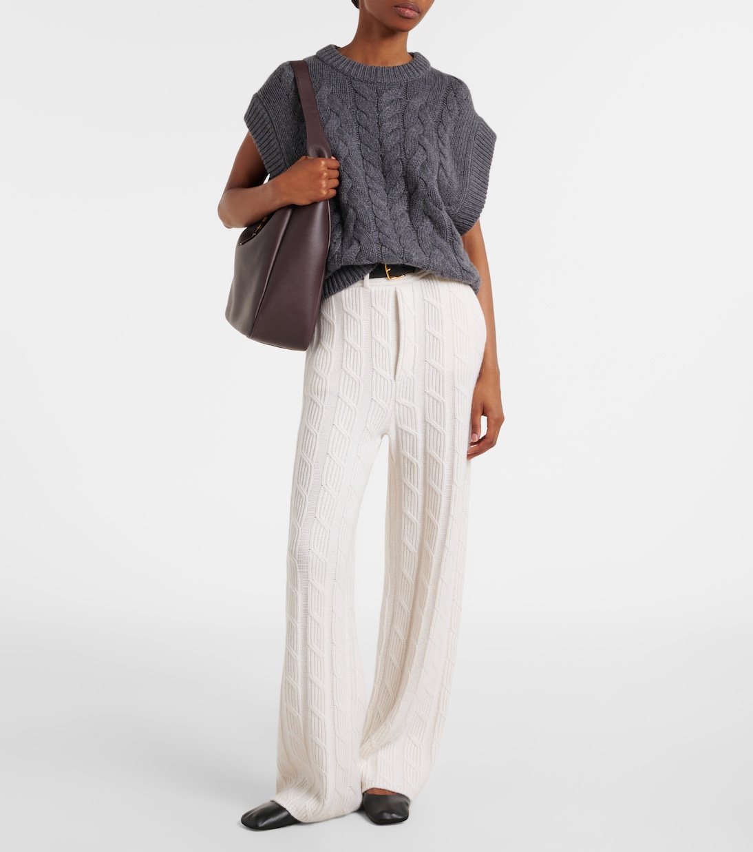 Ebba low-rise cashmere wide-leg pants | Lisa Yang