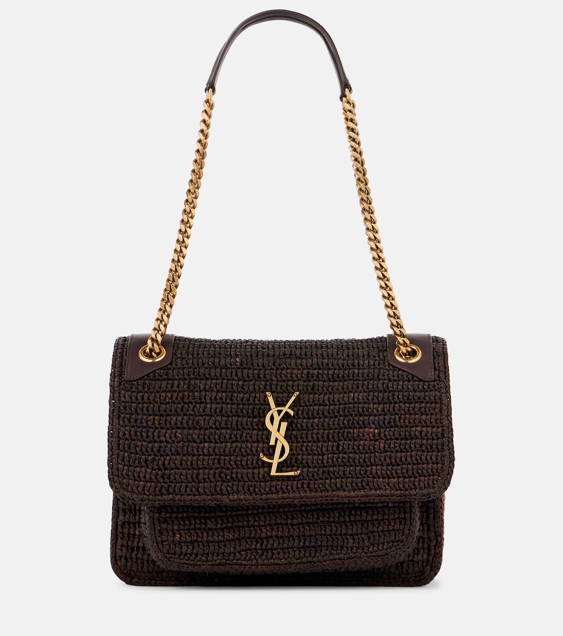 Niki Medium raffia shoulder bag | Saint Laurent