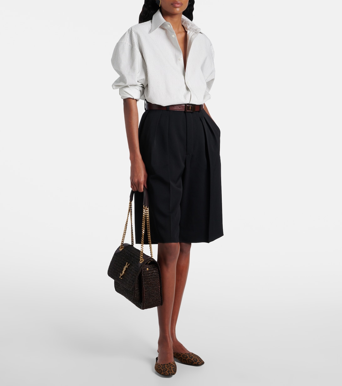 Niki Medium raffia shoulder bag | Saint Laurent