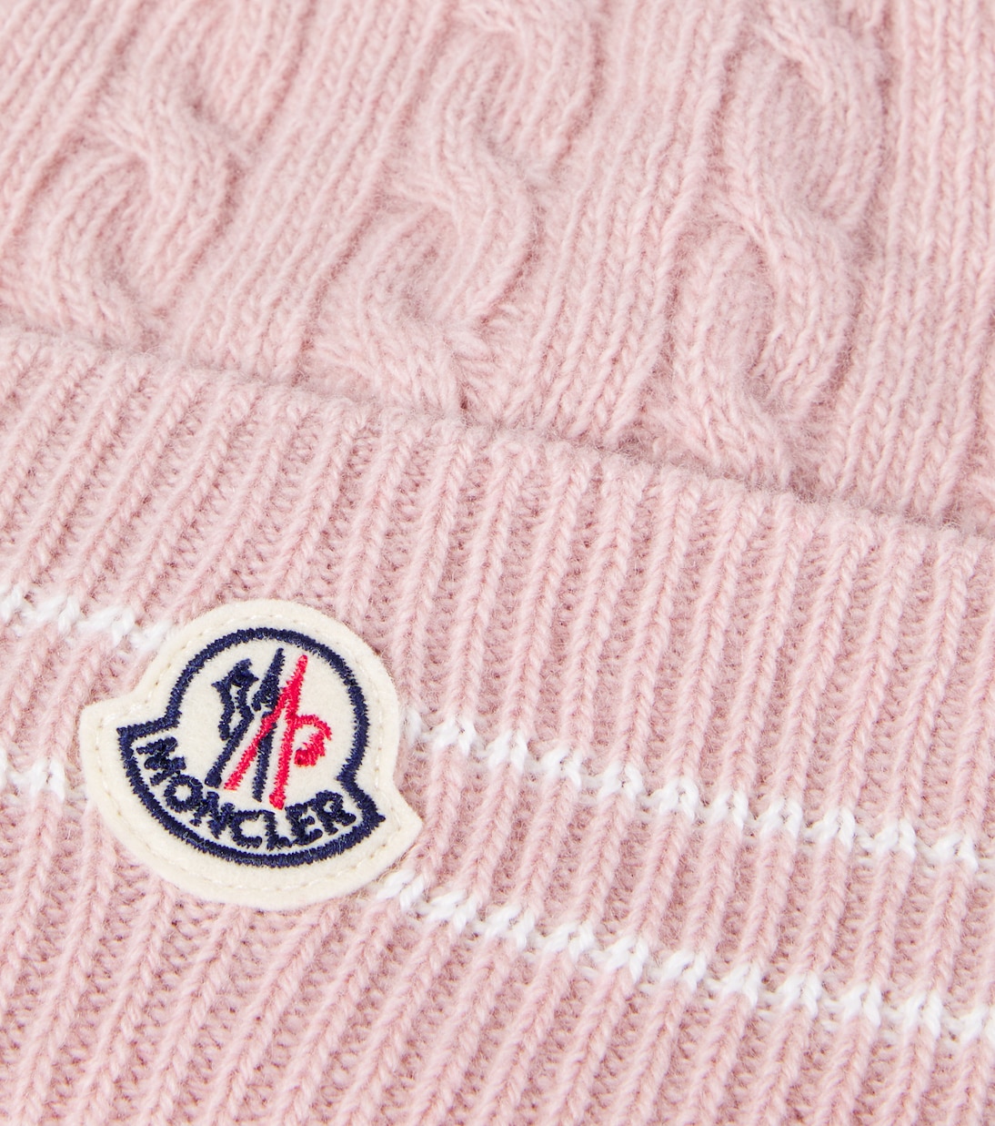 Logo cable-knit virgin wool beanie | Moncler Enfant