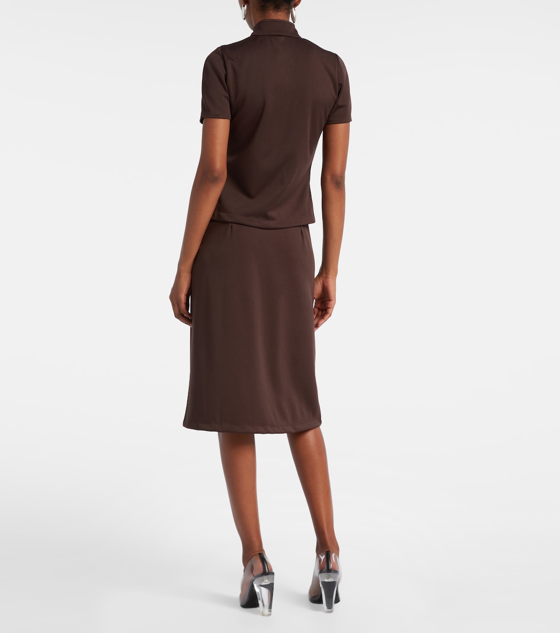 Interlock jersey zip-up top | Courrèges