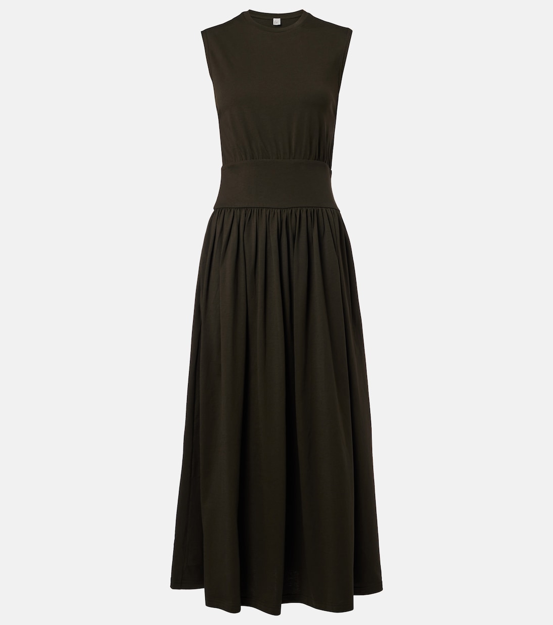 Vestido largo en jersey de algodón | Toteme