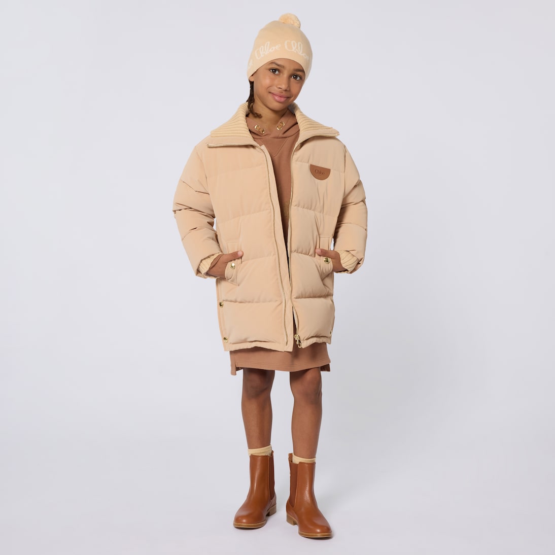 Logo down parka | Chloé Kids