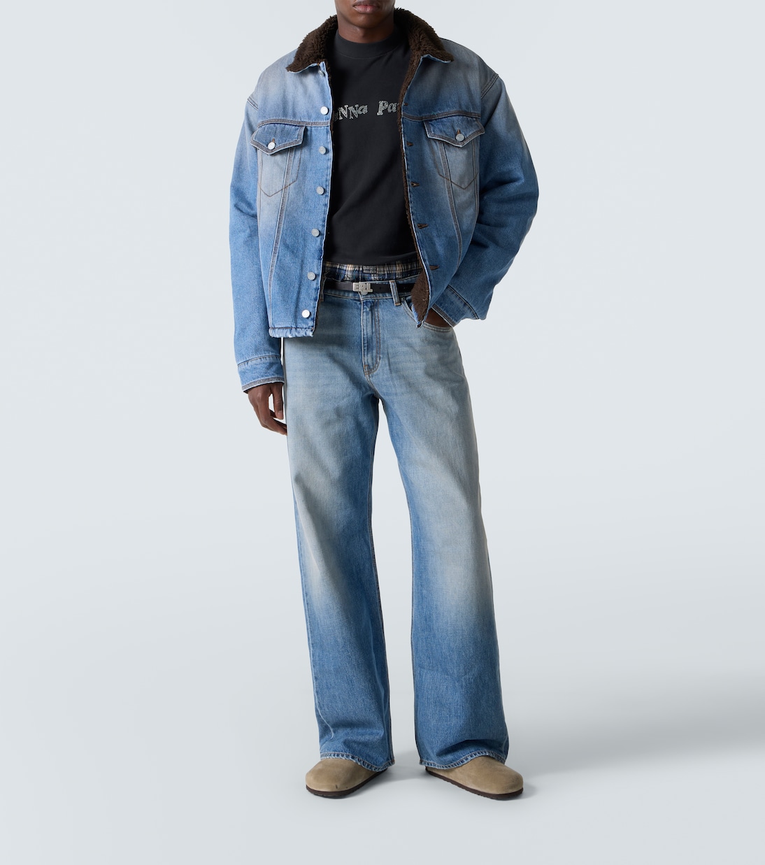 Jeansjacke mit Faux Shearling | ERL
