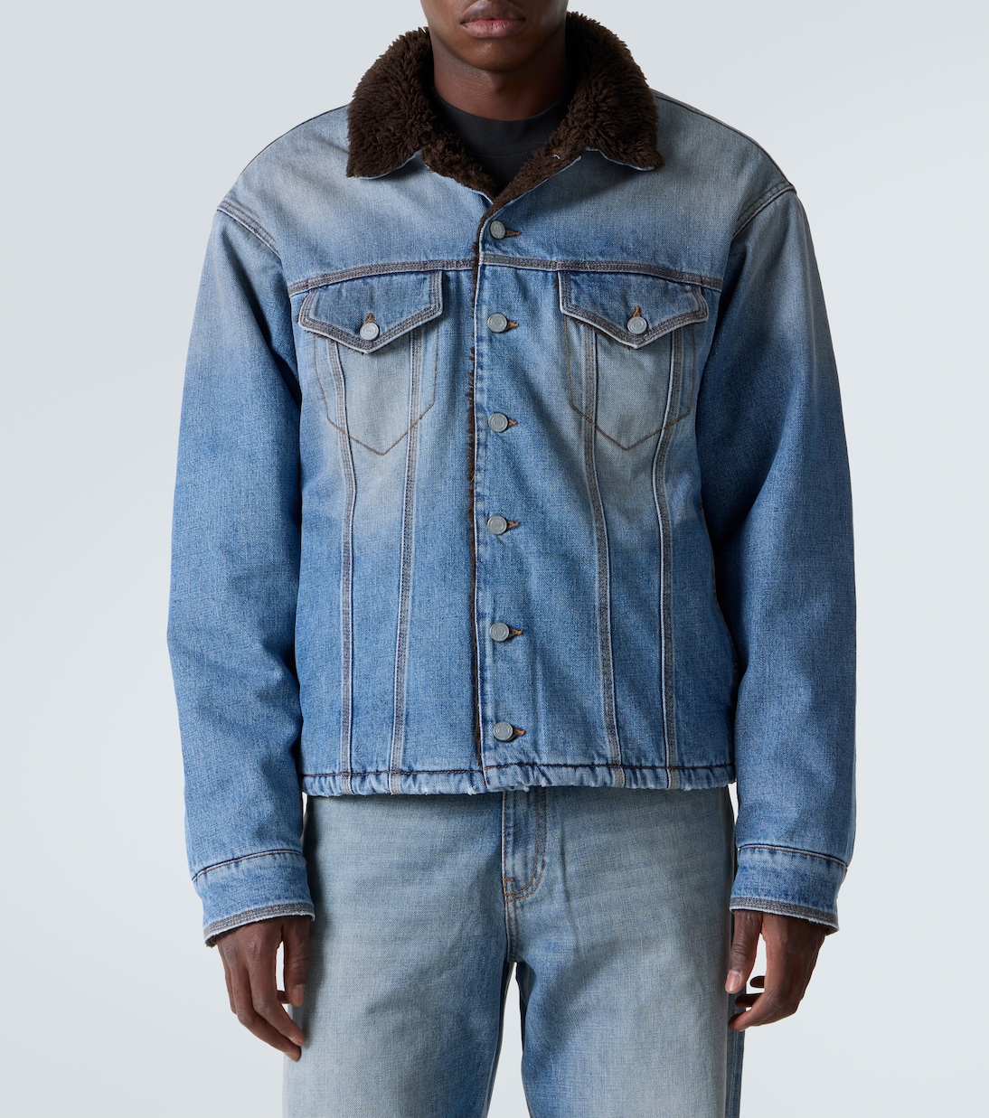 Jeansjacke mit Faux Shearling | ERL