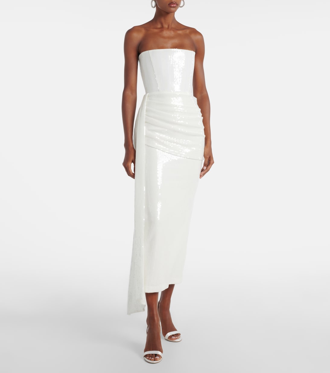 Bridal sequined strapless bustier gown | Alex Perry