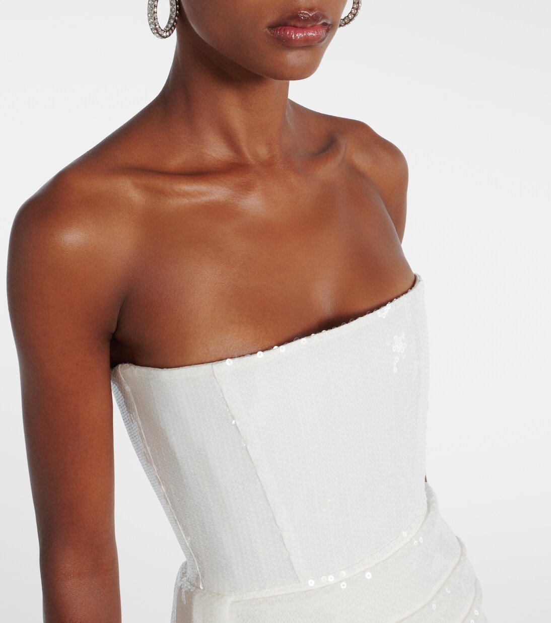 Bridal sequined strapless bustier gown | Alex Perry