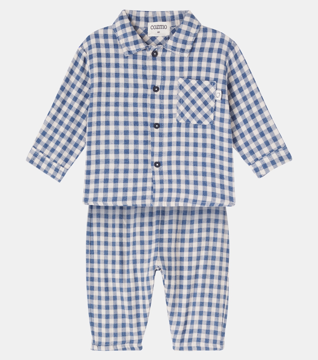 Baby - Camicia e pantaloni in flanella di cotone a quadretti | Cozmo