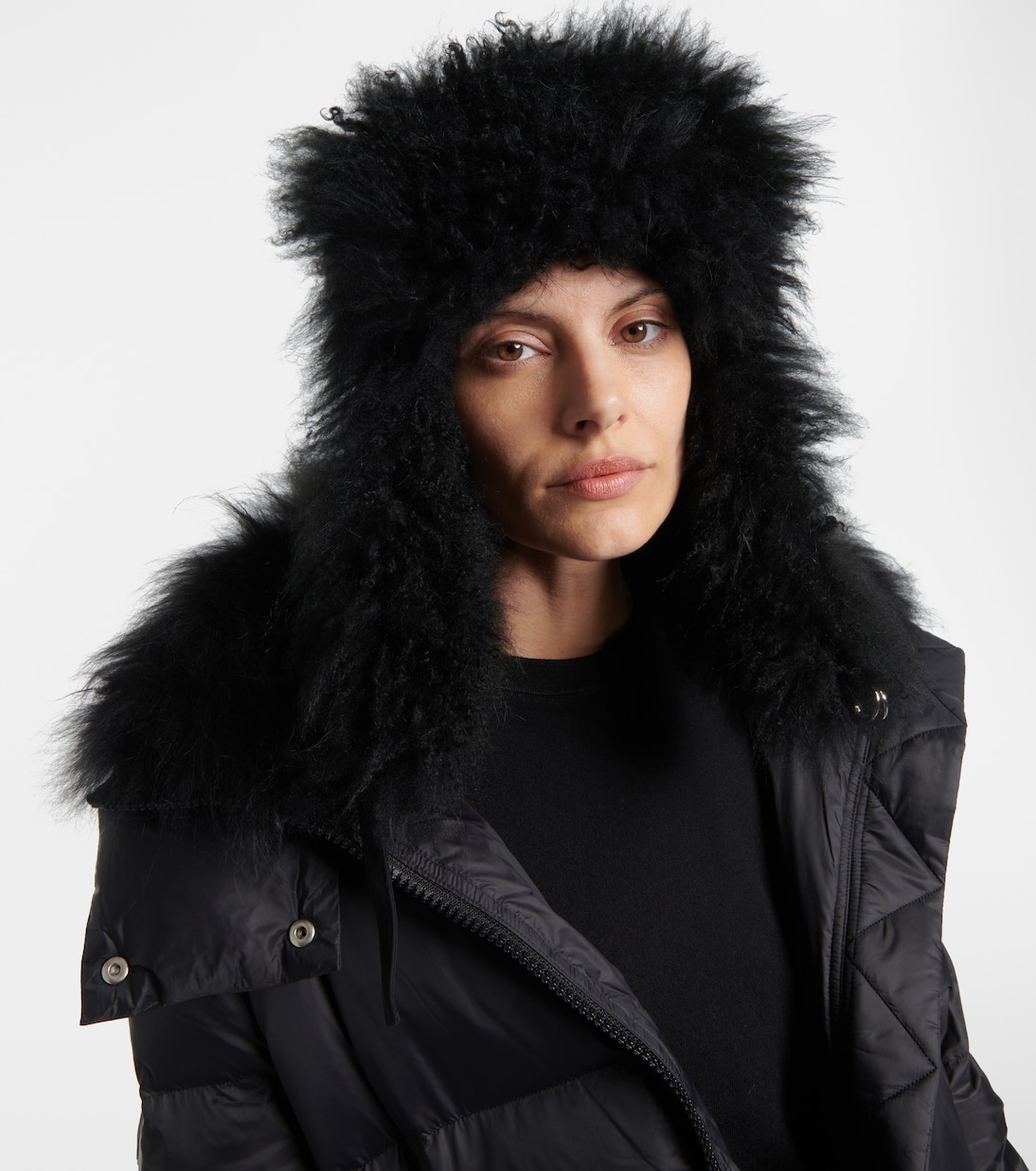 Shearling-trimmed down hat | Yves Salomon