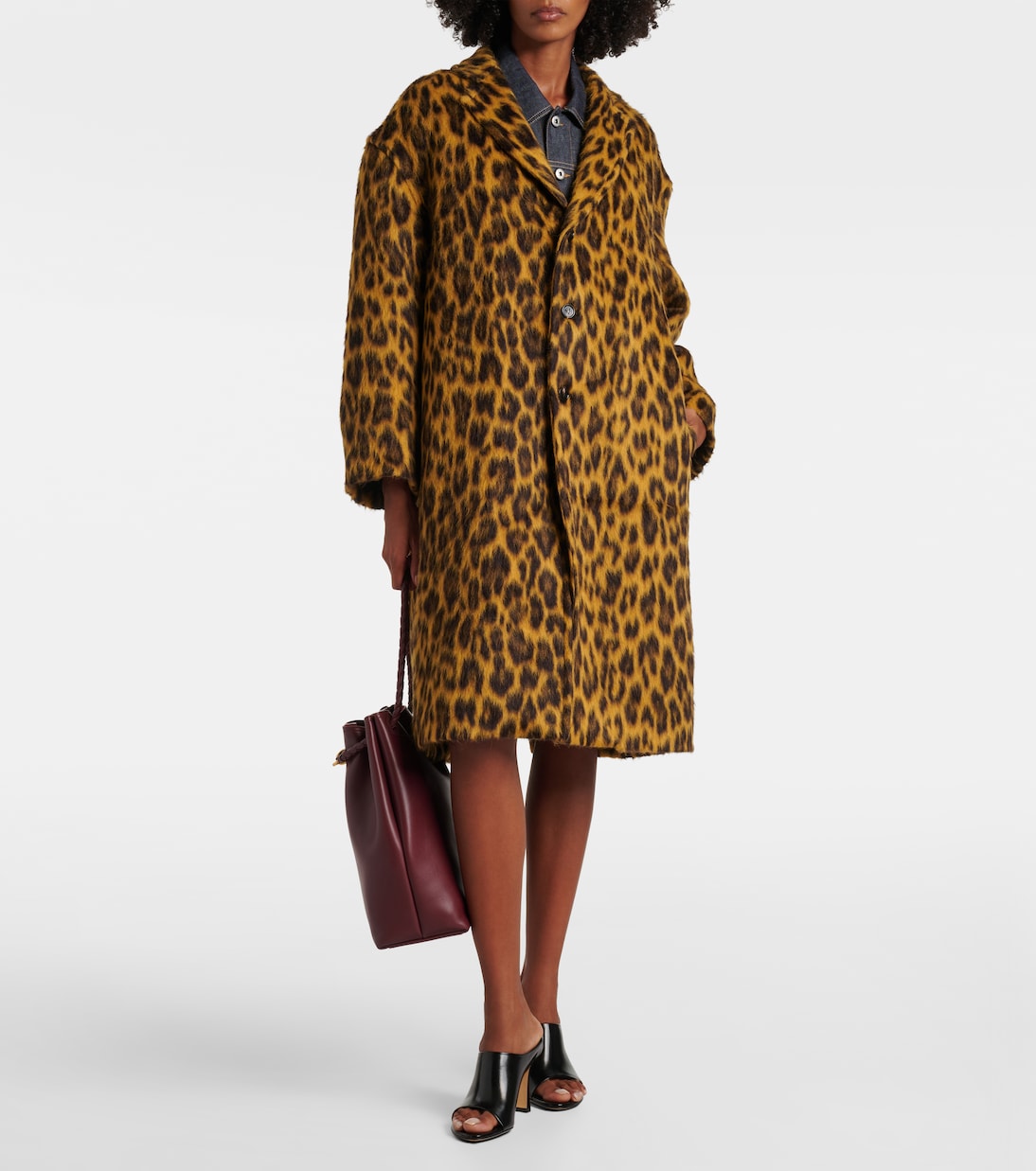 Bedruckter Mantel aus Alpakawolle, Wolle und Seide | Bottega Veneta