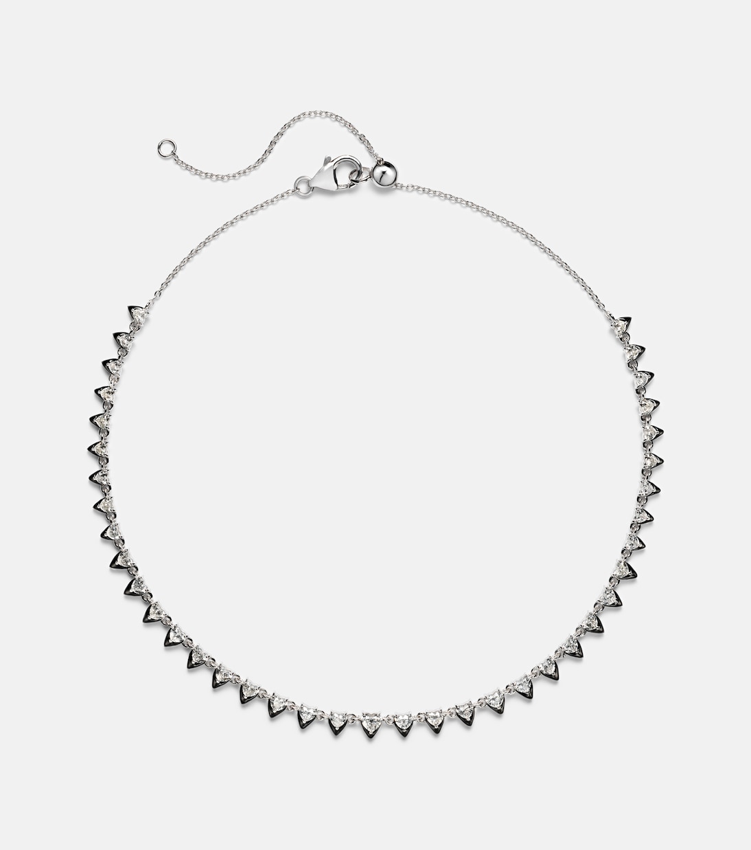 Heart 18kt white gold and enamel choker with diamonds | Kamyen