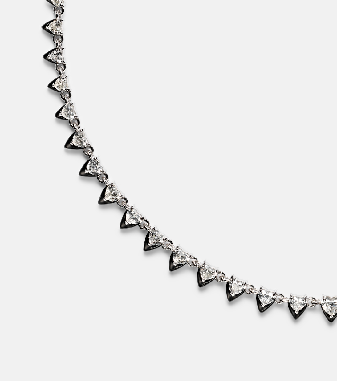Heart 18kt white gold and enamel choker with diamonds | Kamyen