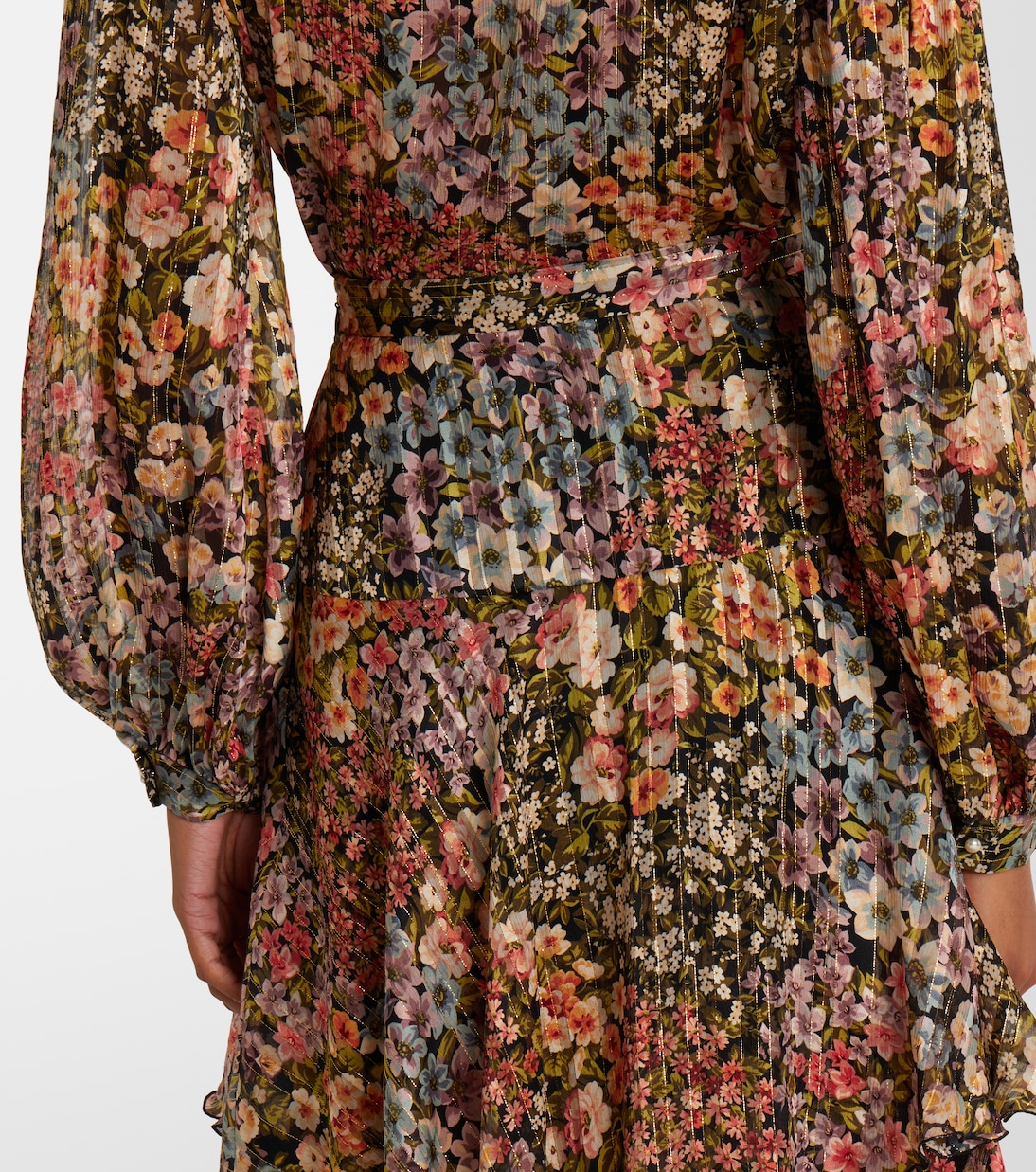 Floral plissé tiered silk maxi skirt | Valentino