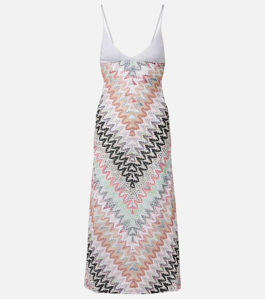 Zigzag lamé midi dress | Missoni