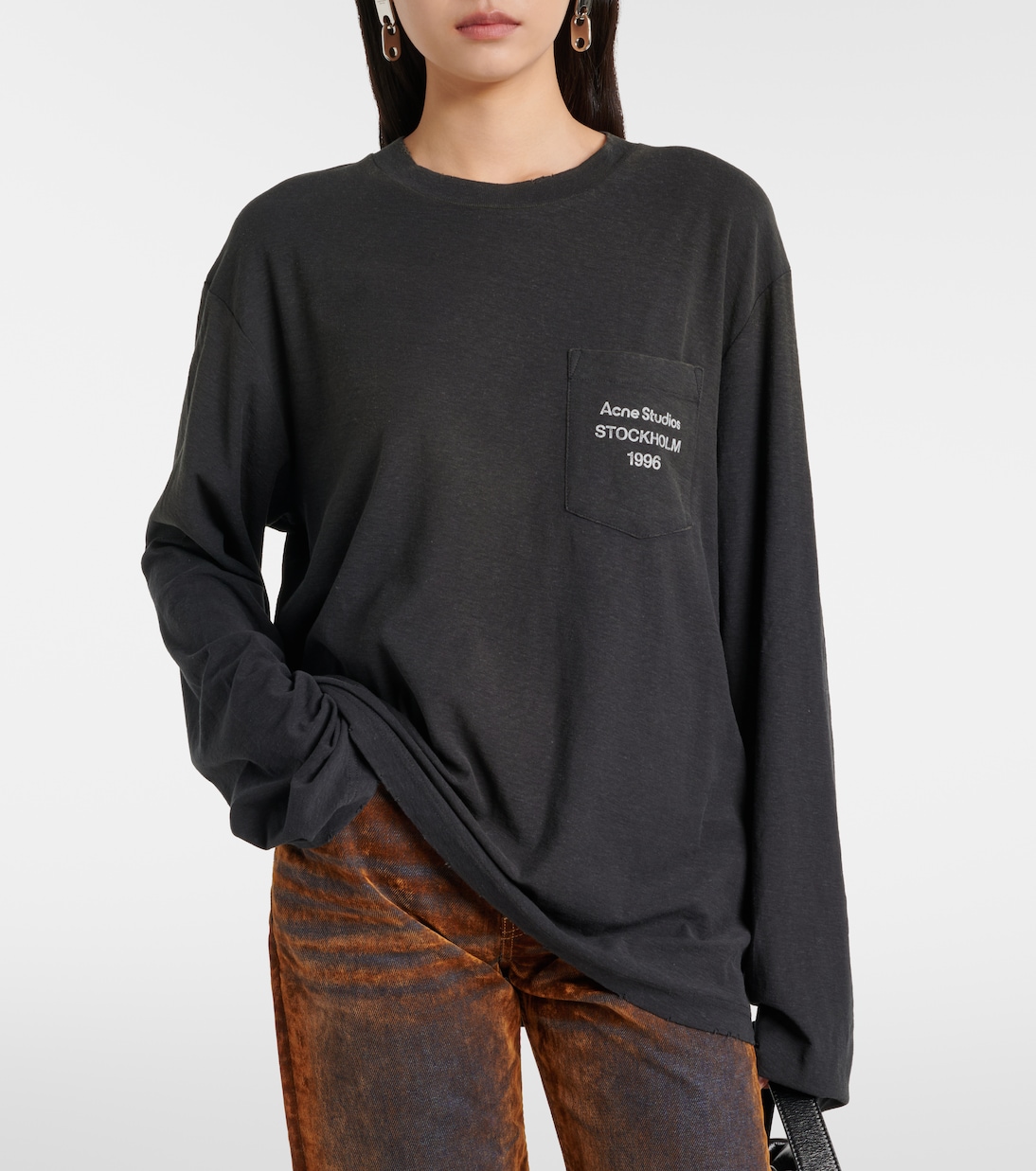 Logo cotton and hemp jersey top | Acne Studios