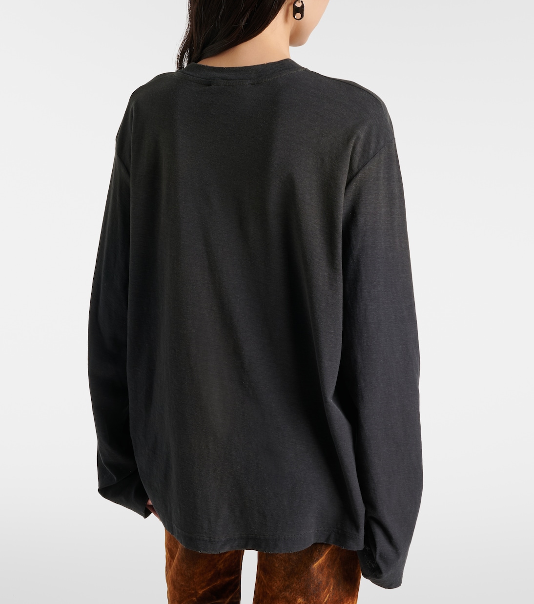 Logo cotton and hemp jersey top | Acne Studios
