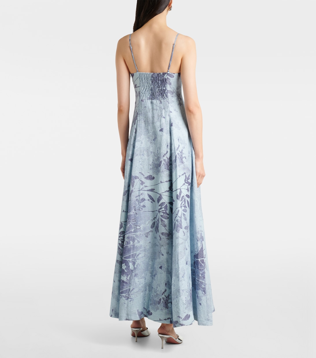 Floral linen and cotton bustier dress | Simkhai