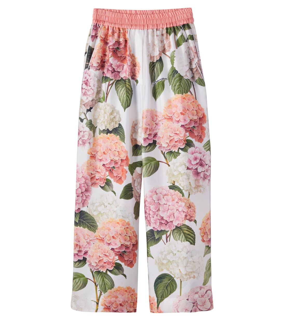 Floral silk satin pants | Dolce&Gabbana Kids