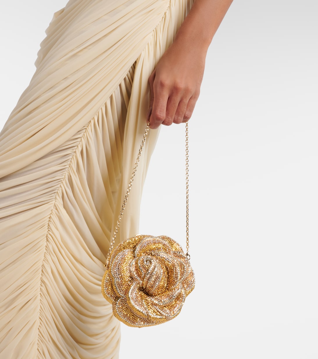 Clutch Golden Rose mit Kristallen | Judith Leiber Couture
