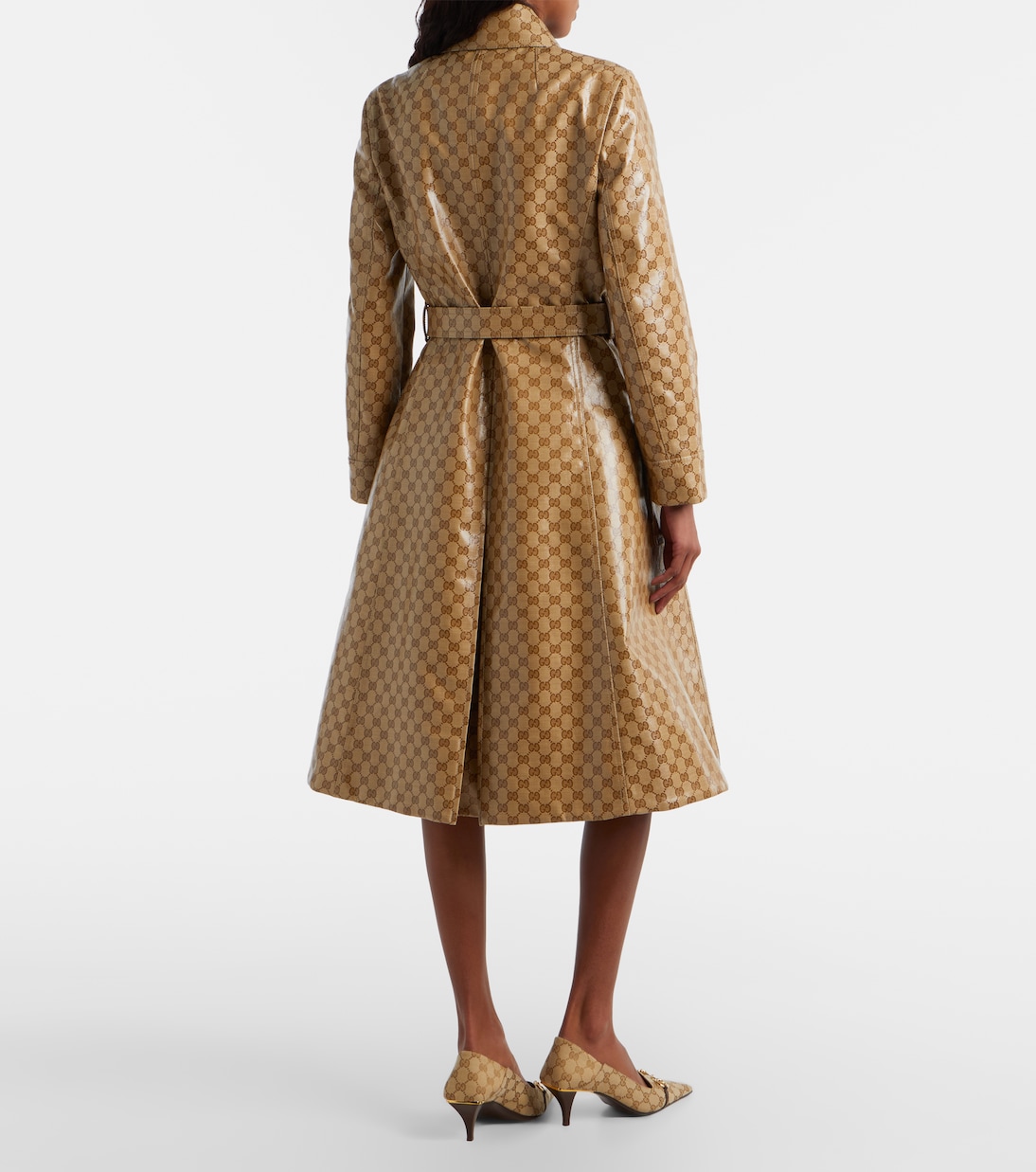 GG Canvas belted coat | Gucci